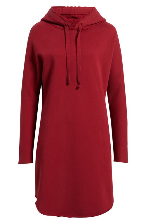 Frank & Eileen Mini James Fleece Hoodie Dress In Burgundy