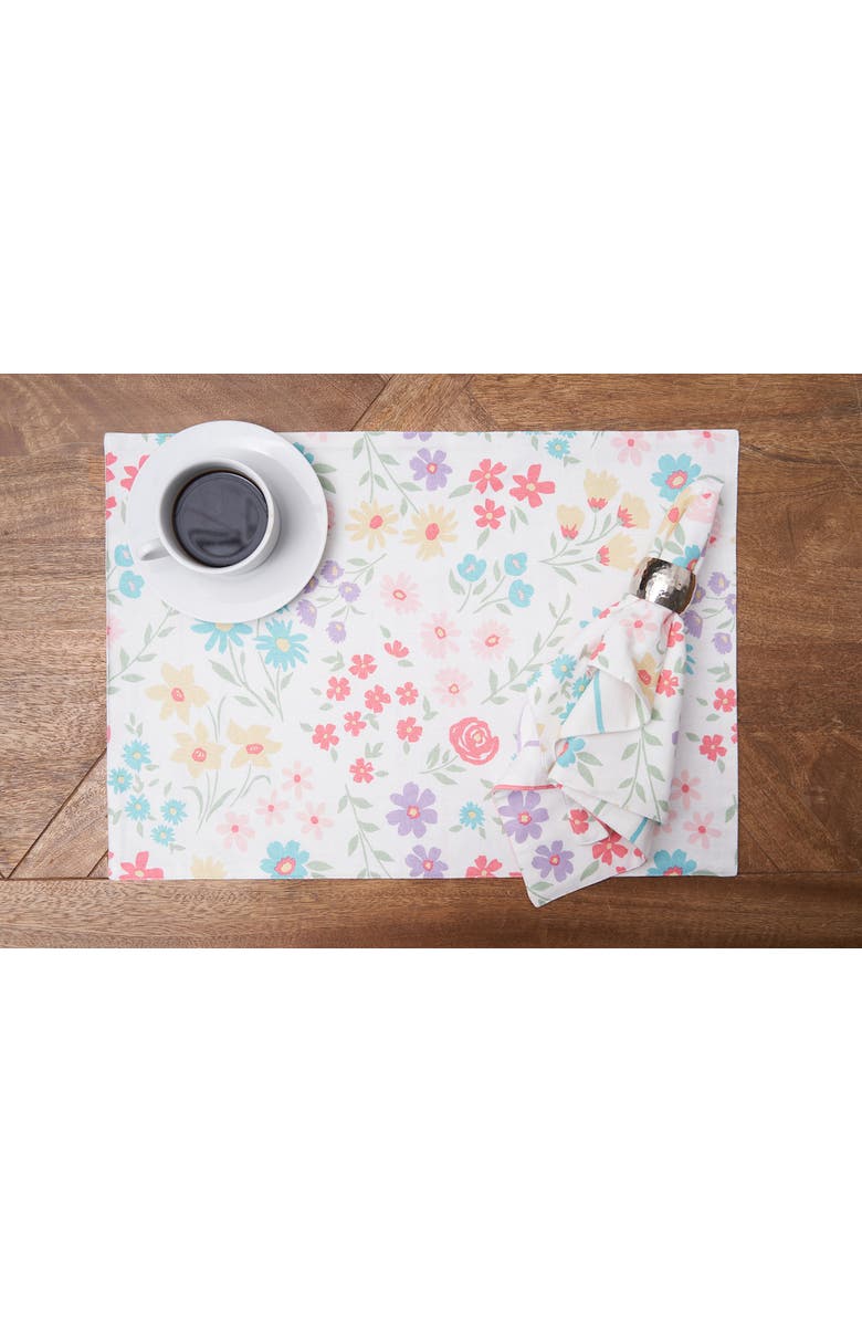 C&F Home Bunnies & Blooms Placemats Set of 6, 14" x 20", Alternate, color, Blue
