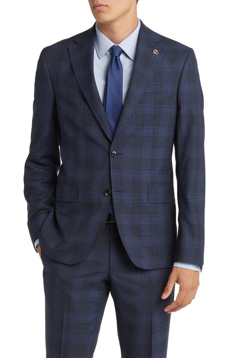 Ted Baker London Roger Extra Slim Fit Plaid Wool Suit, Alternate, color, 
