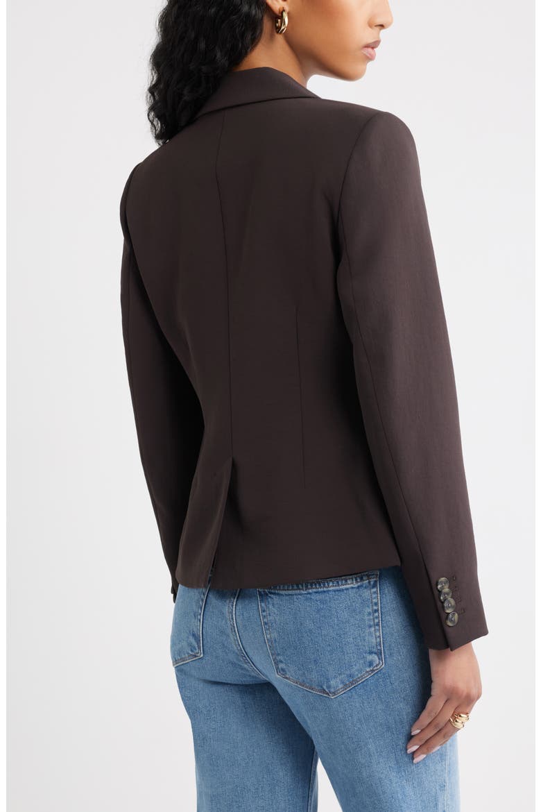 Curator Crepe Shrunken Blazer, Alternate, color, BROWN GANACHE