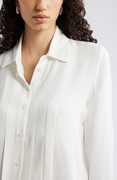 Nordstrom Tux Pleated Button-up Shirt In White