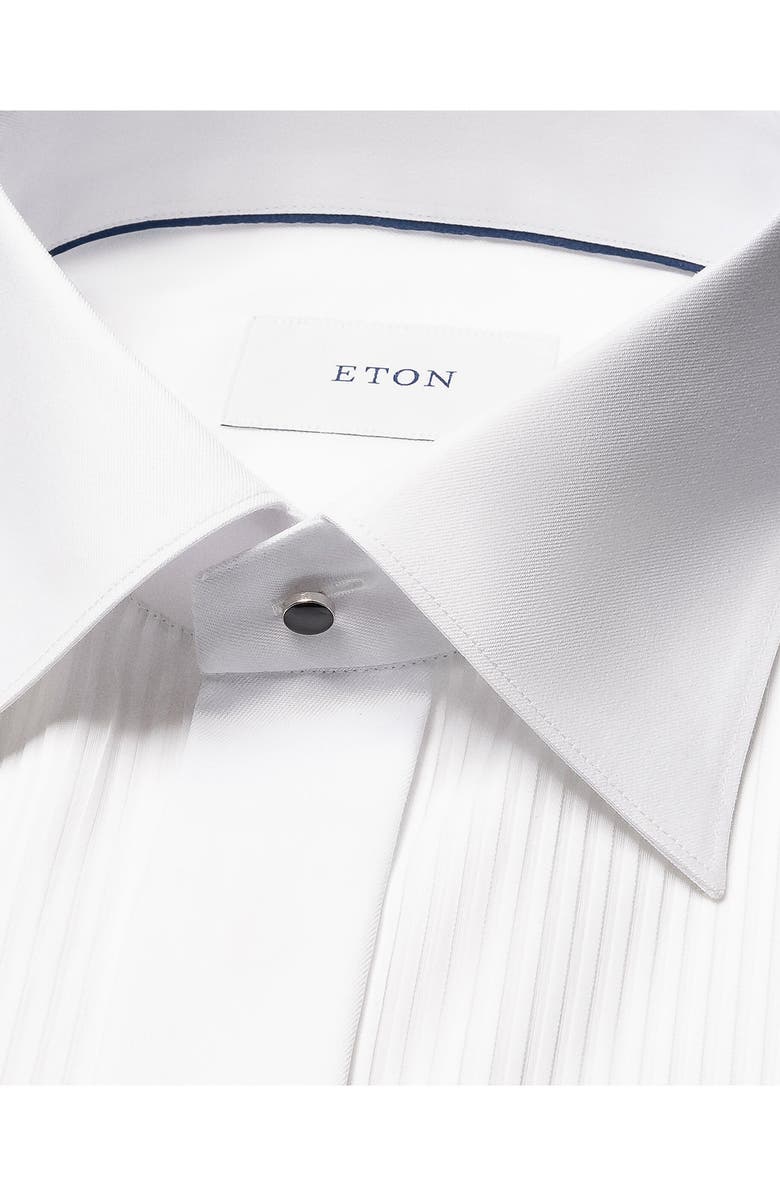 Eton Slim Fit White Bibbed Cotton Tuxedo Shirt, Alternate, color, White