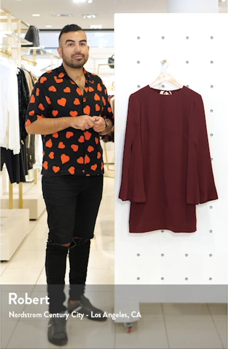 Lillie Long Cape Sleeve Minidress, sales video thumbnail