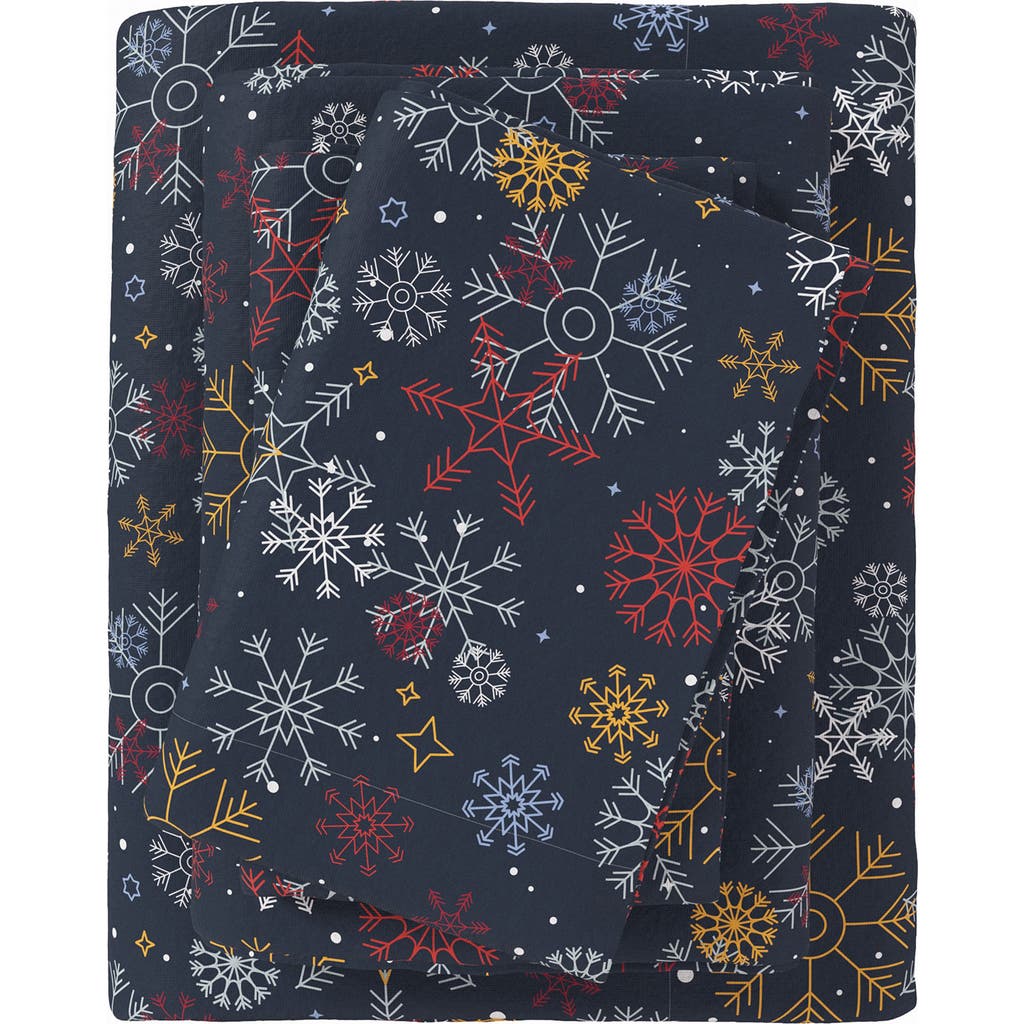 Woven & Weft Turkish Cotton Windowpane Printed Flannel Sheet Set