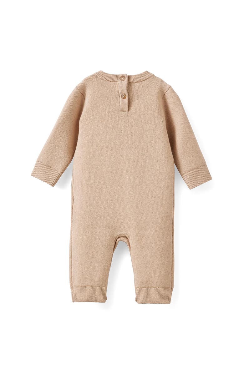 Cotton On Kids Organic Knit Long Sleeve All In One, Alternate, color, Latte Cream Mushroom