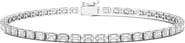HauteCarat Emerald Cut Lab Created Diamond Tennis Bracelet