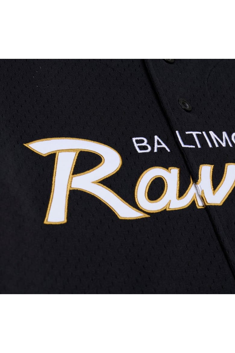 Men's Mitchell & Ness  Black Baltimore Ravens Head Coach Mesh Full-Button Fashion Jersey, Alternate, color, Black