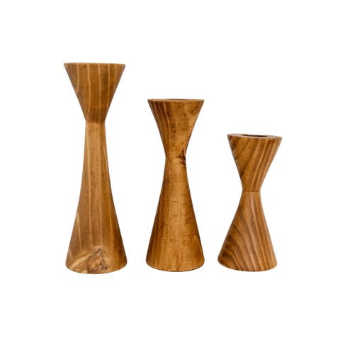 Geo Tealight Wooden Candle Holder