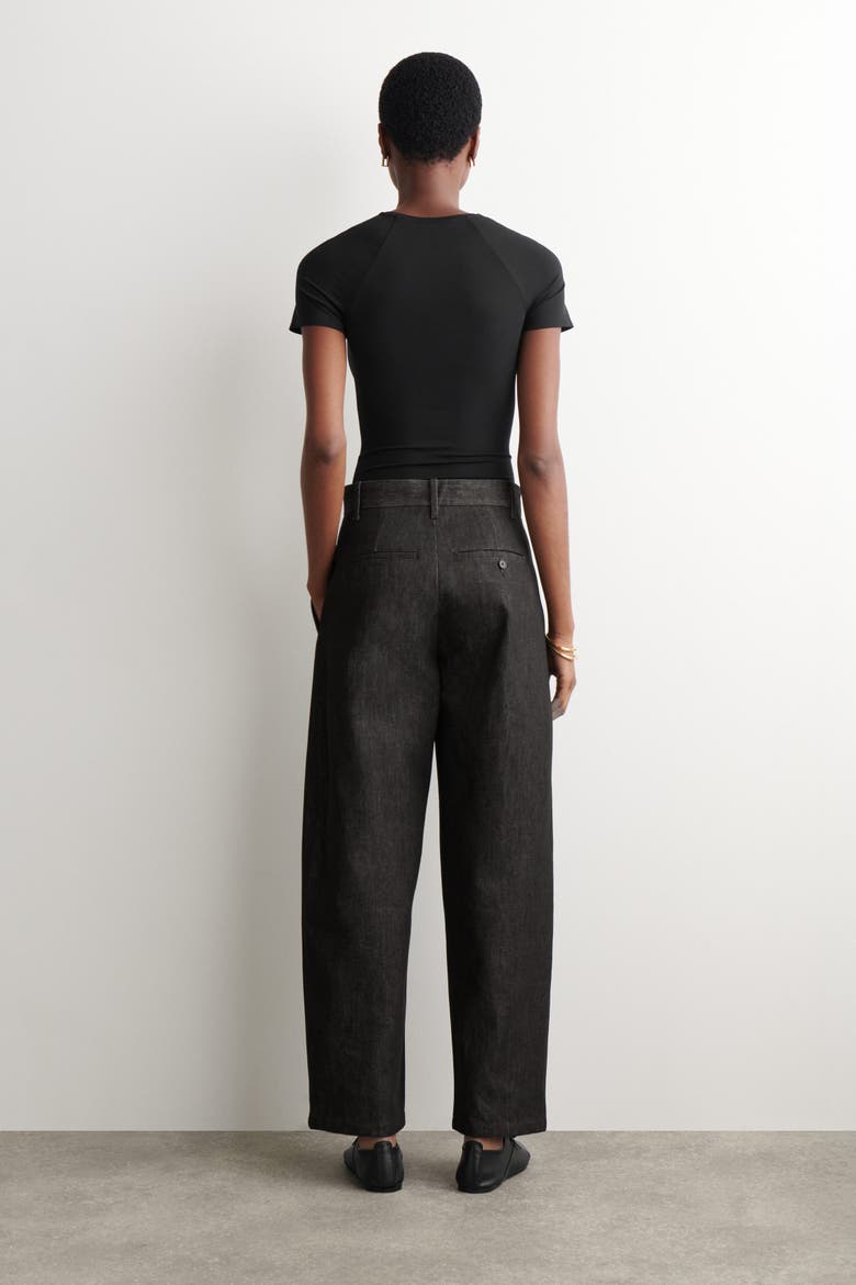 Relaxed-Fit Wide-Leg Denim Pants, Alternate, color, BLACK