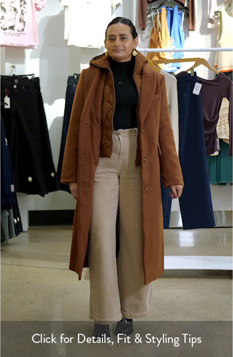 Long Coat with Hooded Quilted Bib, sales video thumbnail