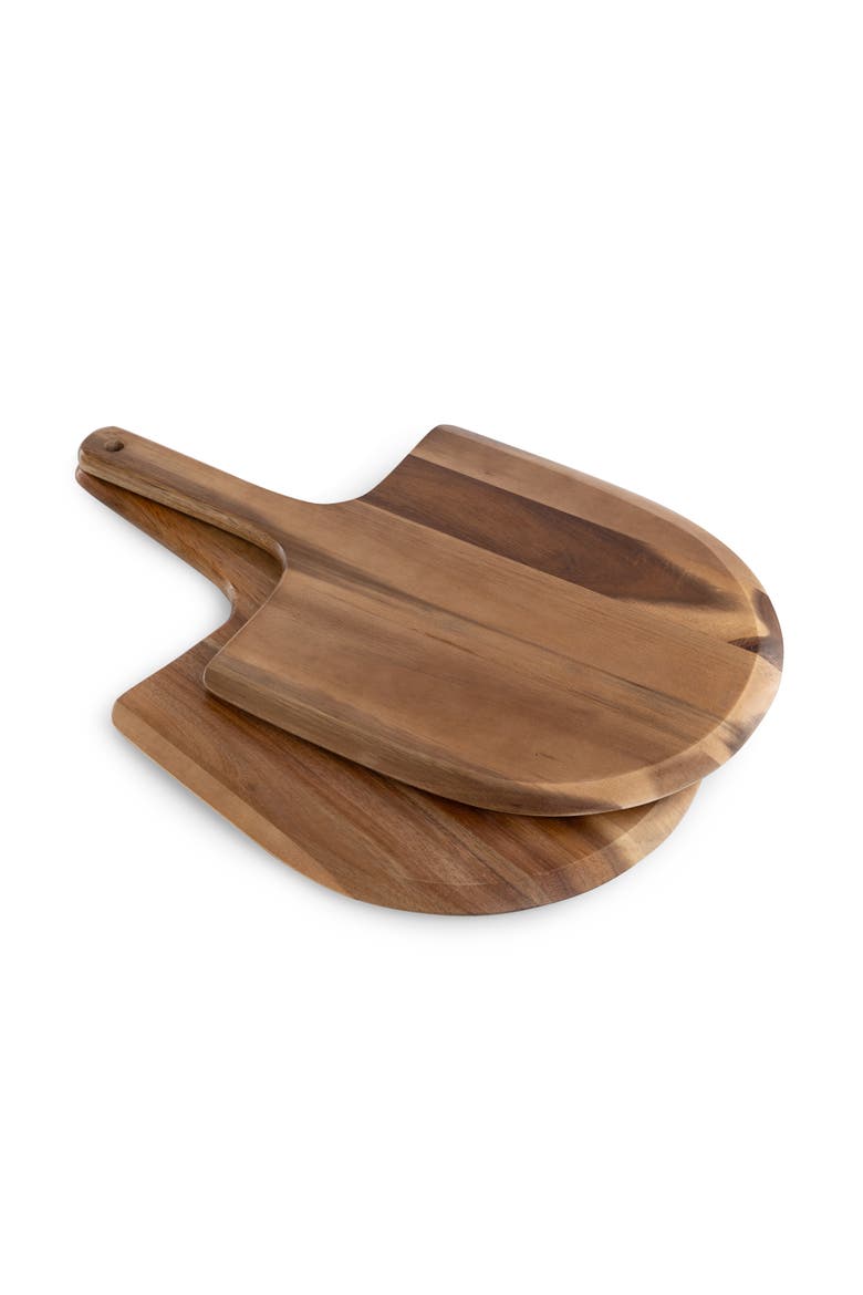 Acacia Personal Pizza Peel Serving Board Paddle Set of 2, Alternate, color, Acacia Wood