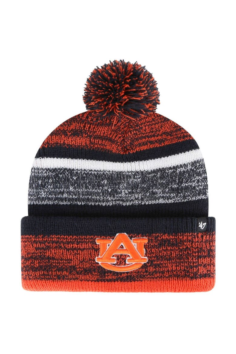 Men's '47 Navy Auburn Tigers Northward Cuffed Knit Hat with Pom, Main, color, Navy