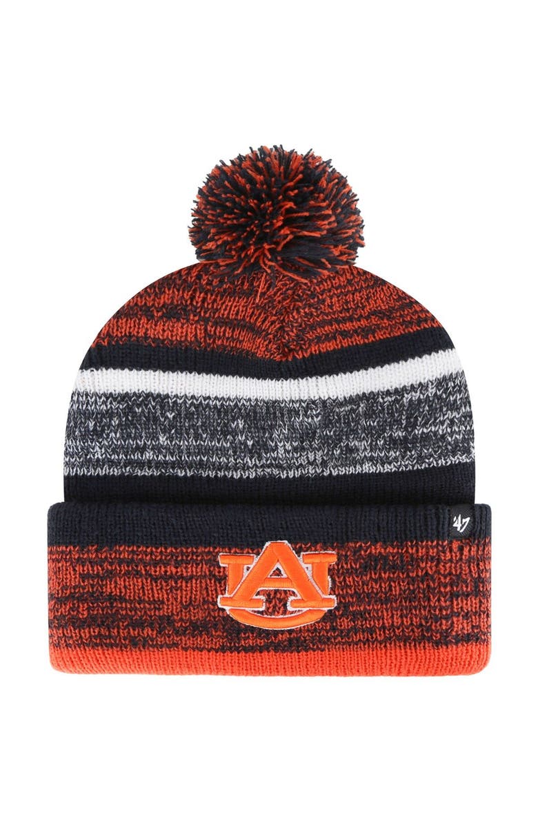 '47 Men's '47 Navy Auburn Tigers Northward Cuffed Knit Hat with Pom, Main, color, 