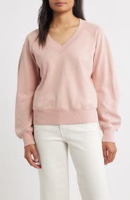 CITY BLUES Zip Detail Ruched Sleeve Sweatshirt