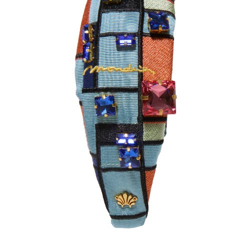 Lele Sadoughi The Met Knotted Mondrian Embroidered Headband In Multi