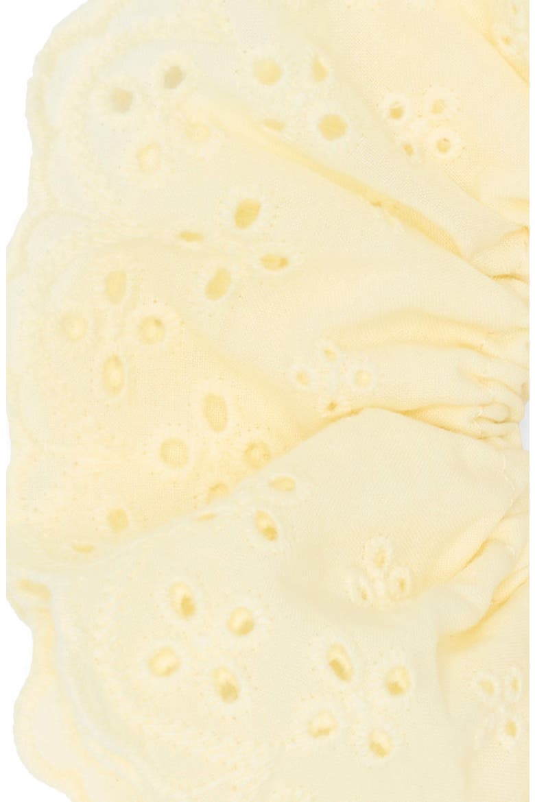 Arden Eyelet Scrunchie, Alternate, color, YELLOW