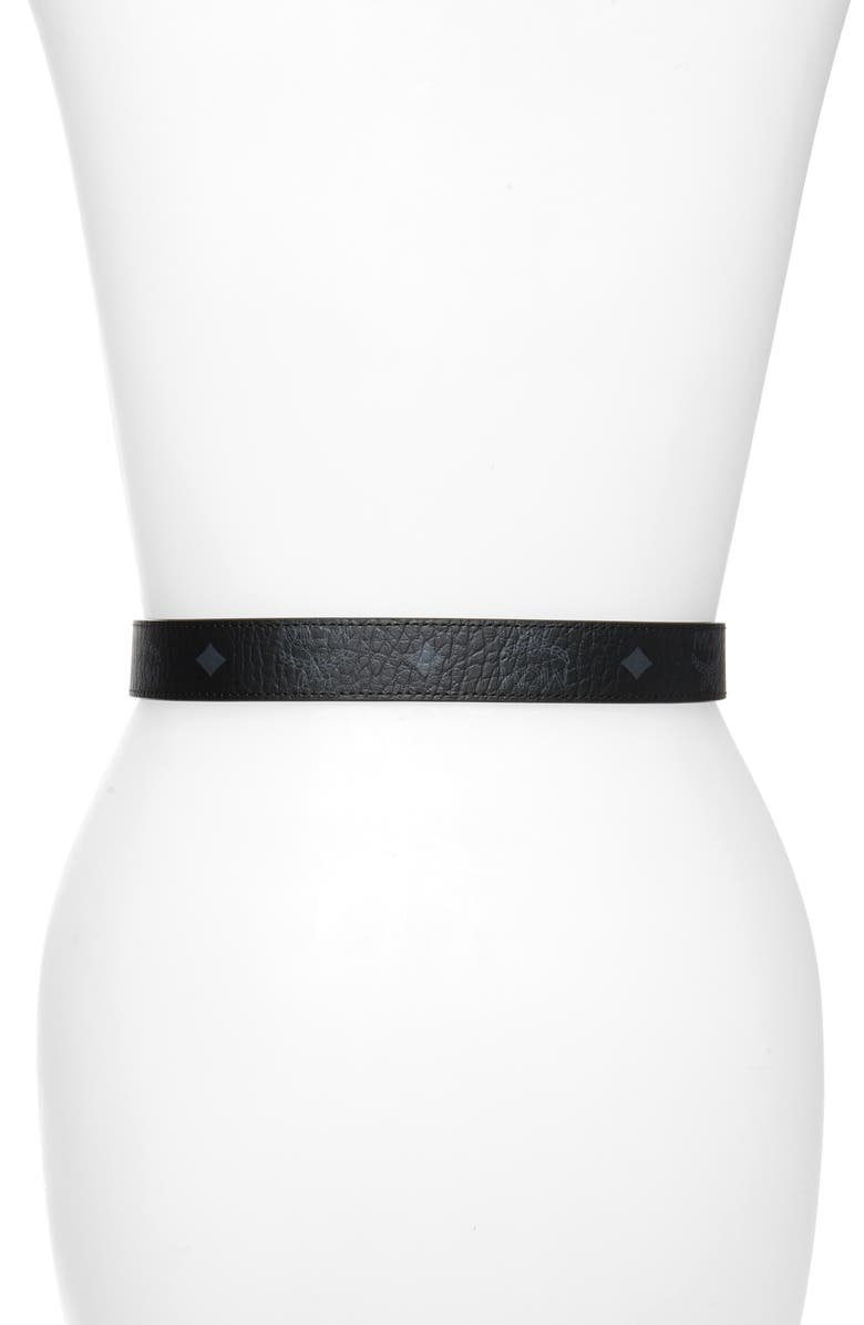 MCM Logo Buckle Reversible Belt, Alternate, color, 