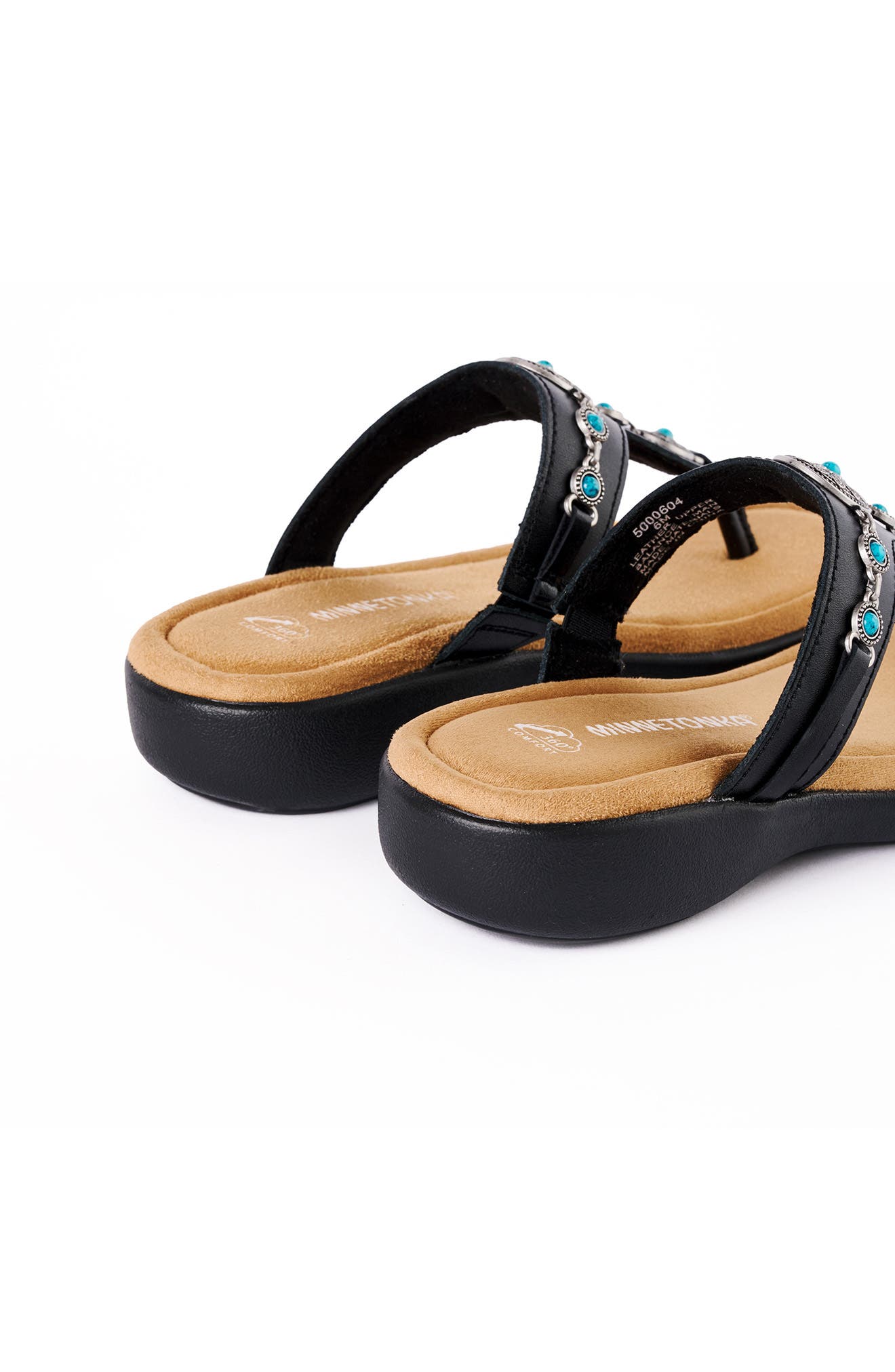 Minnetonka Brecca Flip Flop, Alternate, color, Black Turquioise