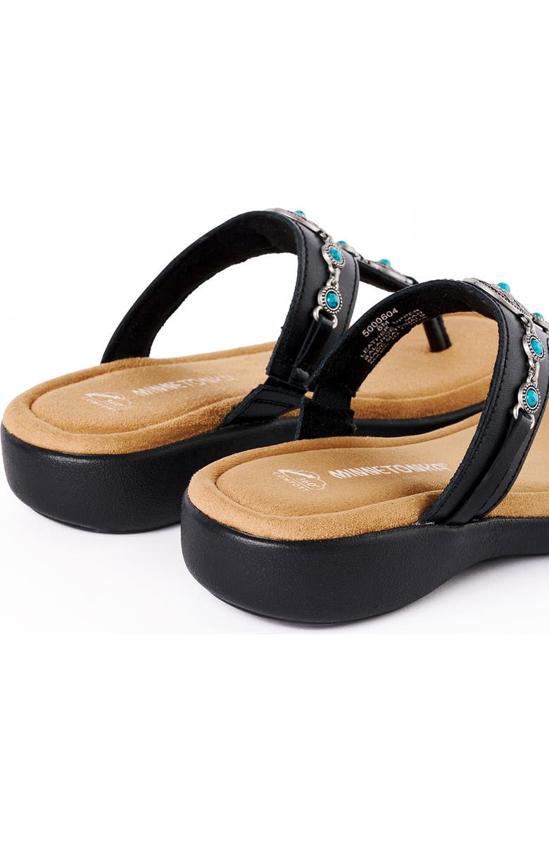Minnetonka Brecca Flip Flop, Alternate, color, Black Turquioise