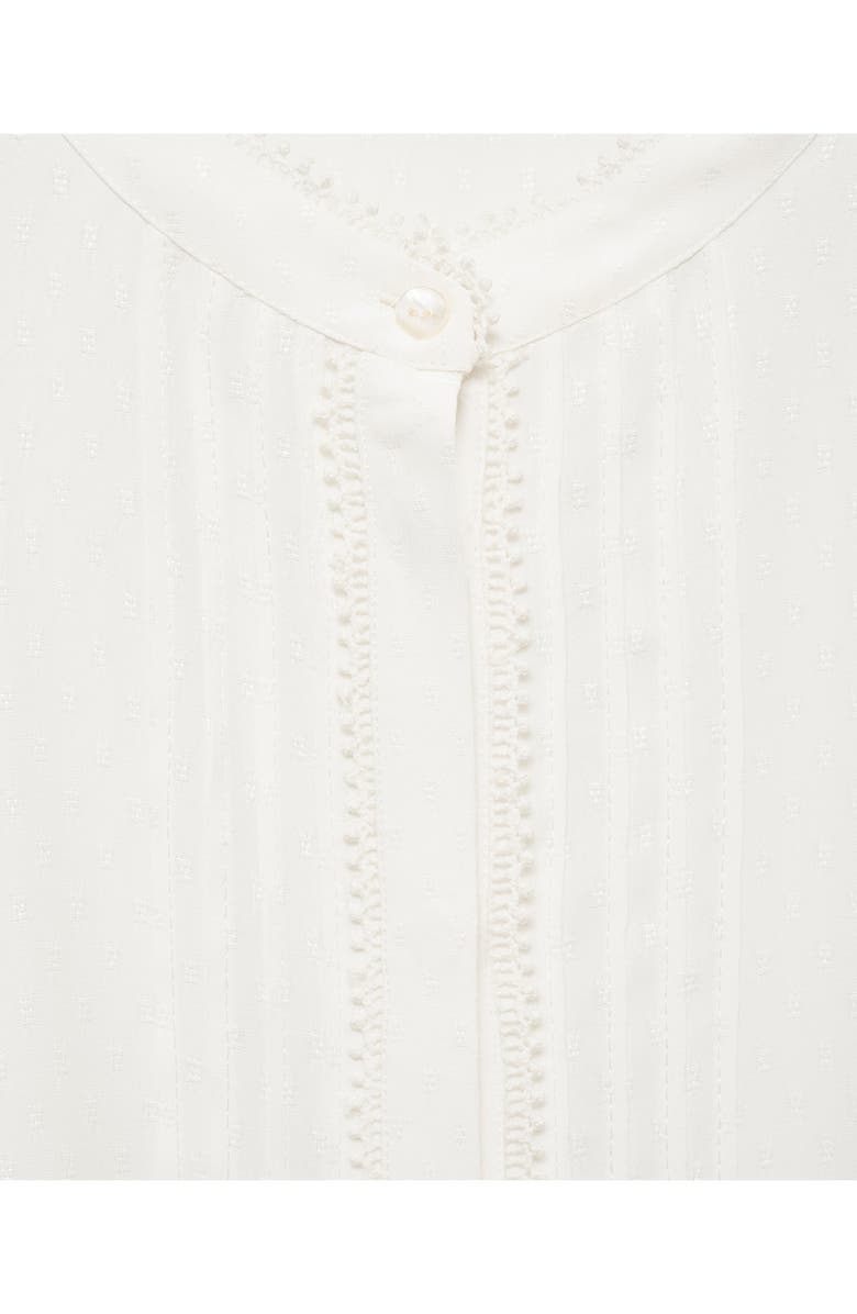MANGO Openwork Detail Button-Up Shirt, Alternate, color, 