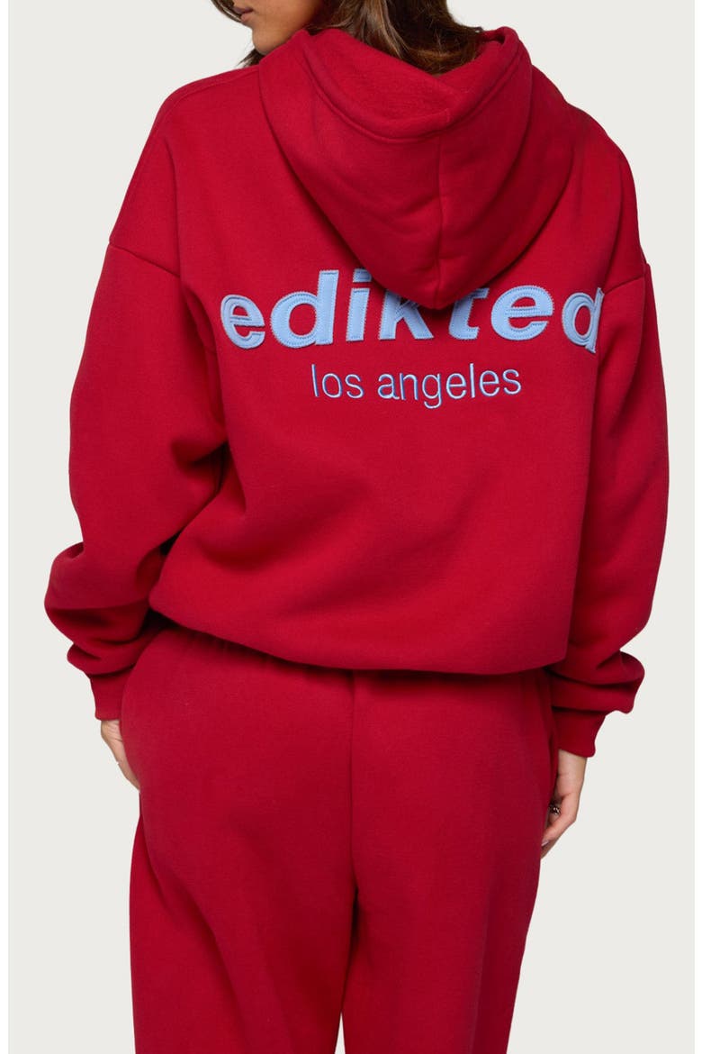 Los Angeles Logo Fleece Graphic Hoodie, Alternate, color, RED