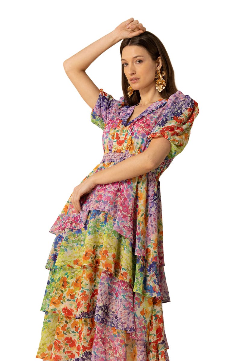 Hale Bob Lainey Tiered Chiffon Dress, Alternate, color, 