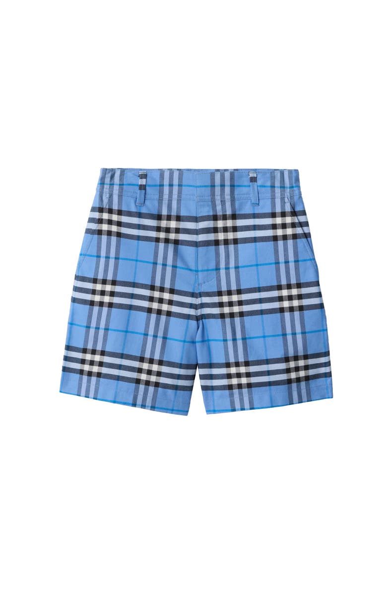 Burberry Check Cotton Oxford Shorts, Main, color, Cornflower Blue