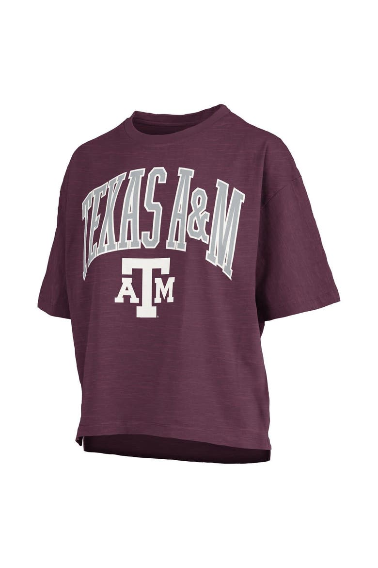 Women's Pressbox Maroon Texas A&M Aggies Nelson Arch Over Logo Waist Length Oversized Slub T-Shirt, Alternate, color, Maroon