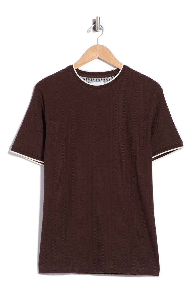 Crewneck Short Sleeve T-Shirt, Alternate, color, CHOCOLATE