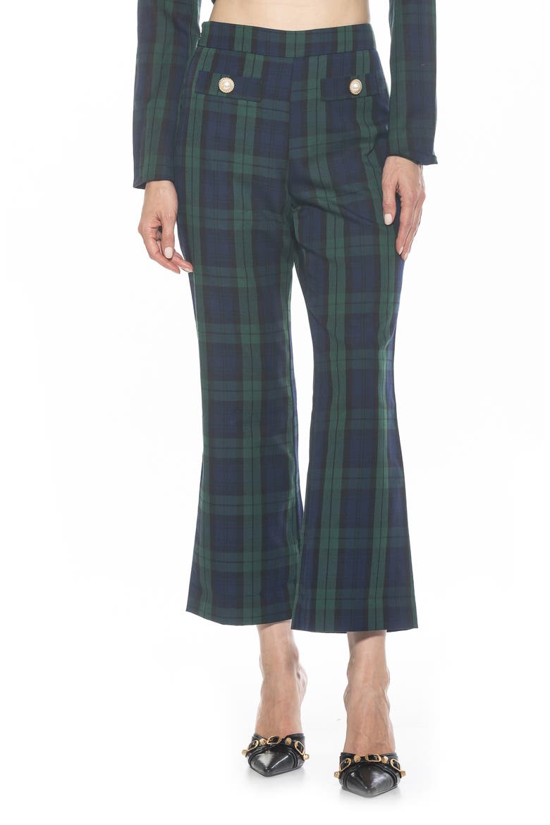 Jayden Plaid Wide Leg Pants, Main, color, GREEN PLAID