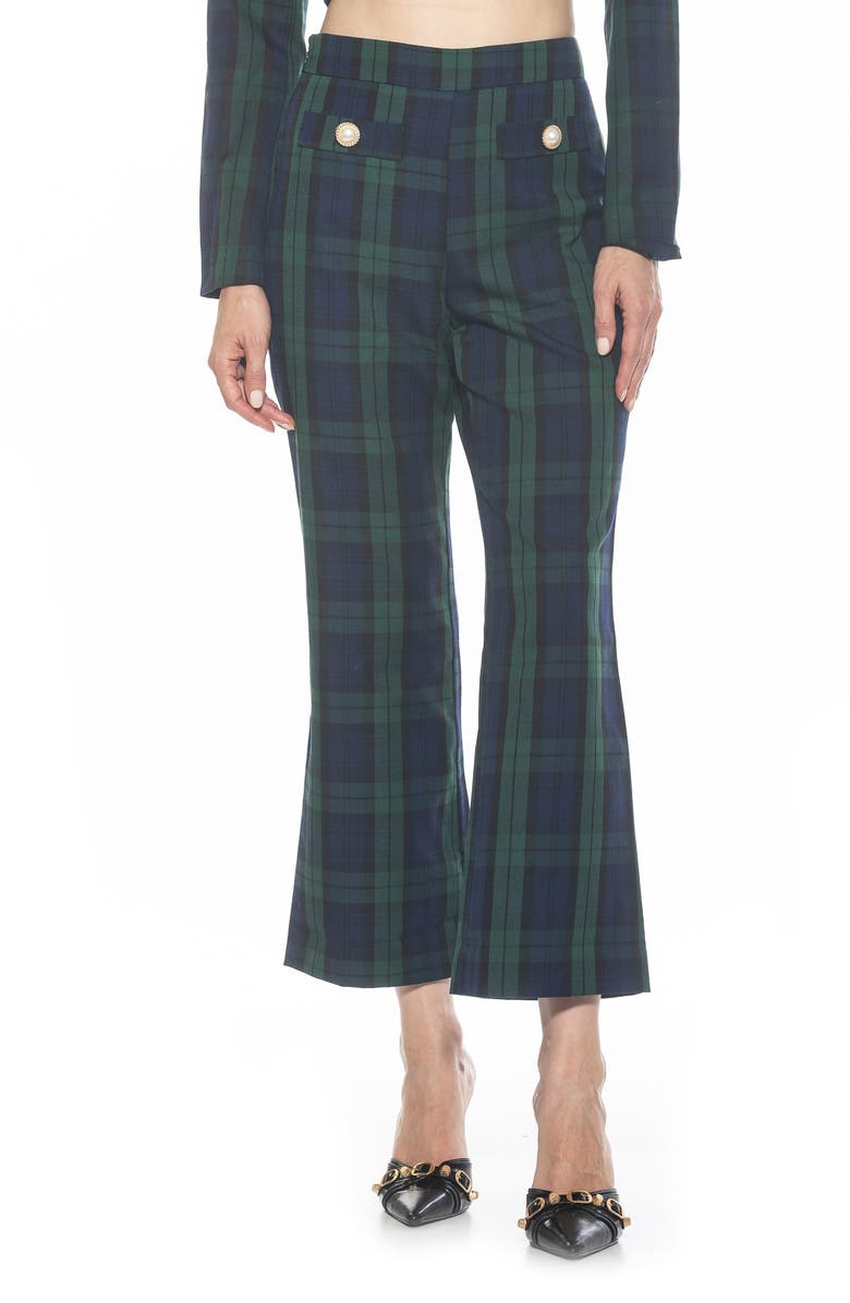 Alexia Admor Jayden Plaid Wide Leg Pants, Main, color, Green Plaid
