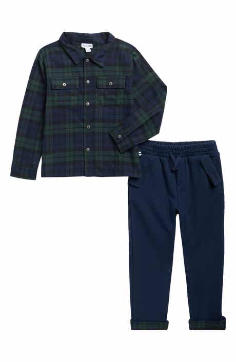 Splendid Kids' Hunter Plaid Flannel Shirt & Joggers Set