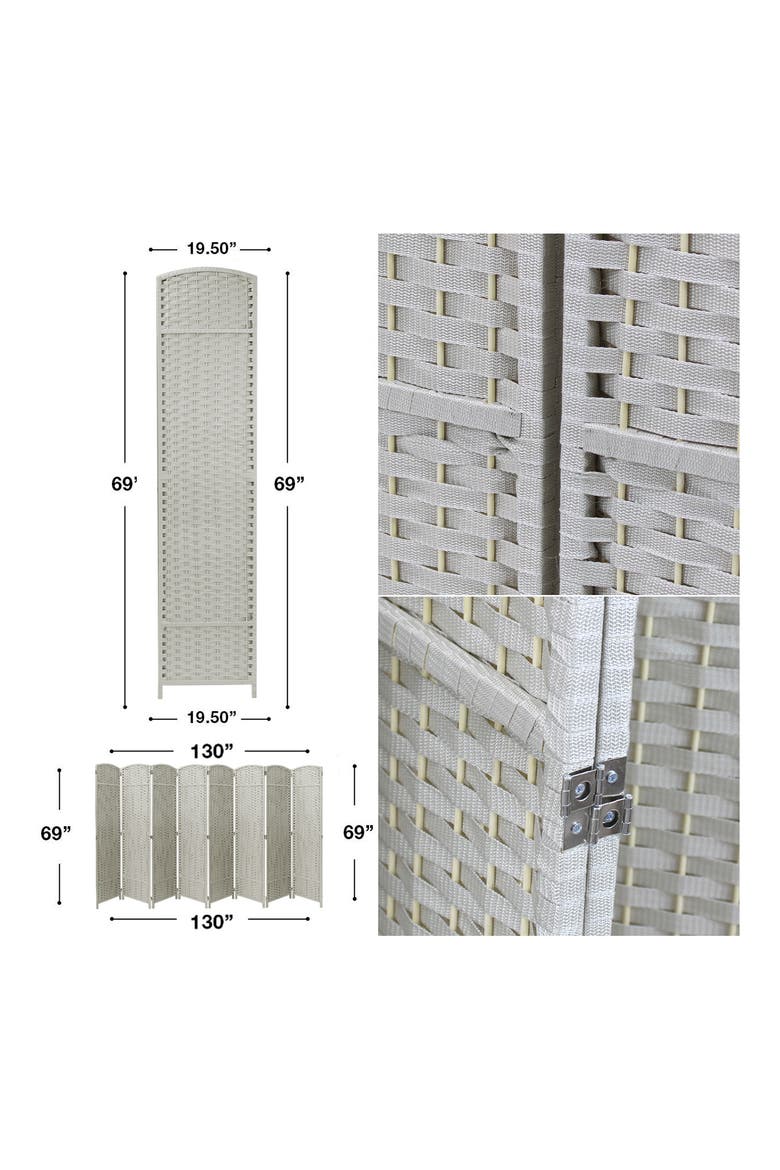 Room Divider Privacy Screen, Alternate, color, BEIGE