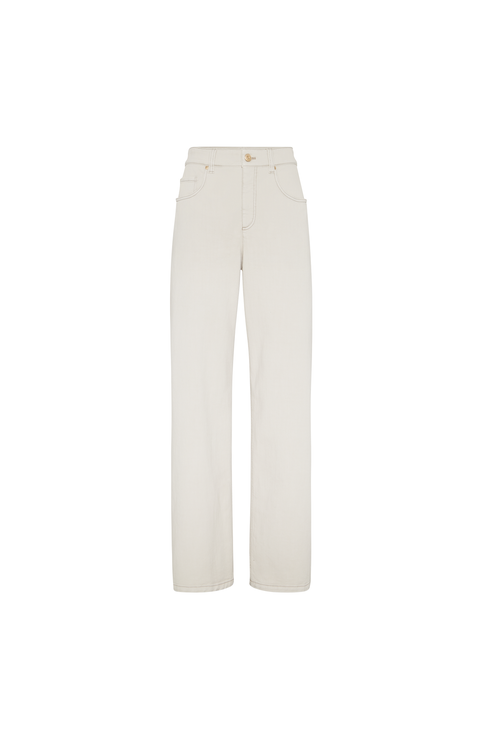 パンツ BRUNELLO CUCINELLI Women Straight Pants MH126P8884 C600 Whit Brunello Cucinelli Women's Trouser | A.K. Rikk's