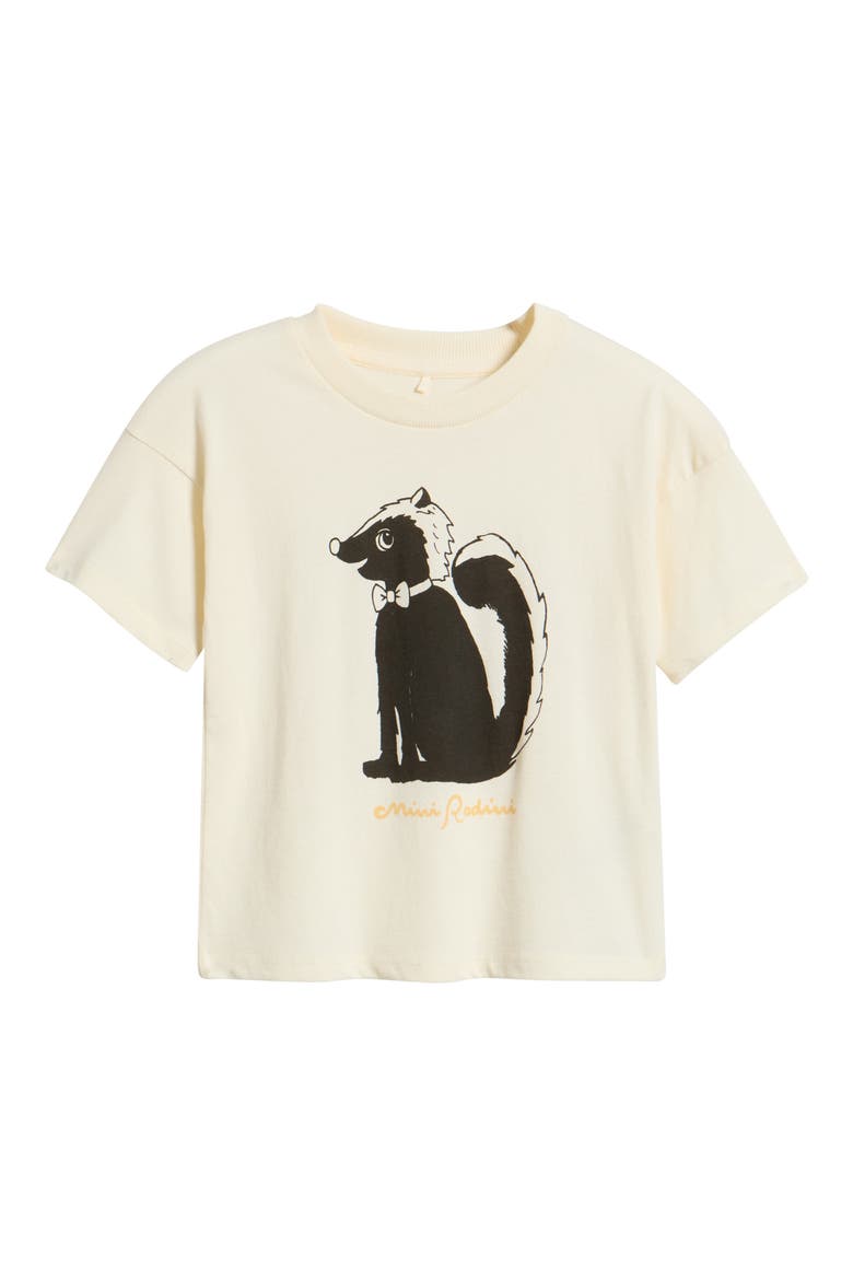 Kids' Skunk Organic Cotton T-Shirt, Main, color, OFF WHITE