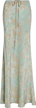 BERNADETTE Emily Floral Print Silk Maxi Skirt