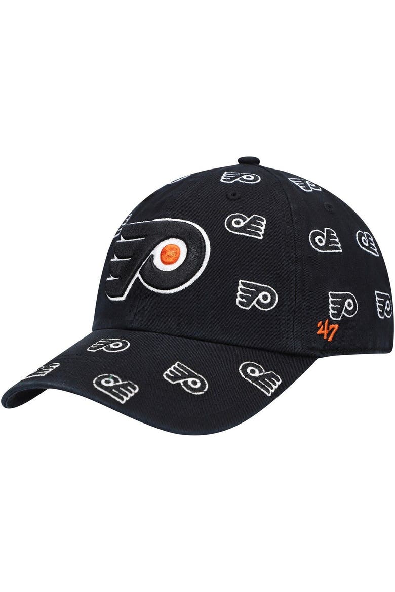 Women's '47 Black Philadelphia Flyers Confetti Clean Up Adjustable Hat, Main, color, Black