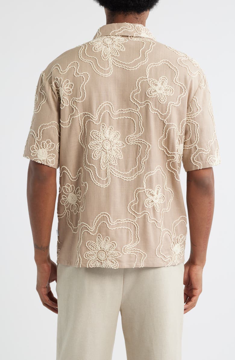 KROST Havana Floral Embroidered Short Sleeve Button-Up Shirt, Alternate, color, 