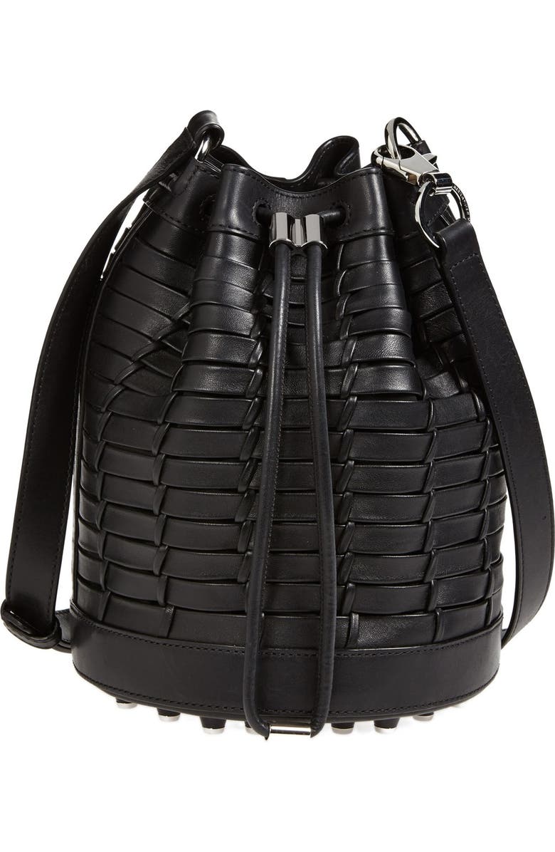 Alexander Wang 'Alpha' Woven Leather Bucket Bag, Main, color,