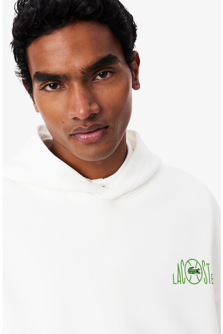 Tennis Logo Cotton Fleece Hoodie, Alternate, color, FLOUR