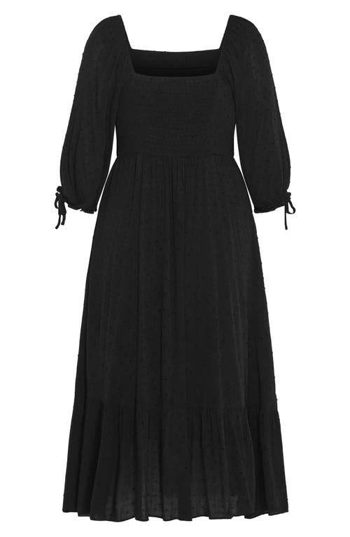 City Chic The Ally Clip Dot Maxi Dress In Black