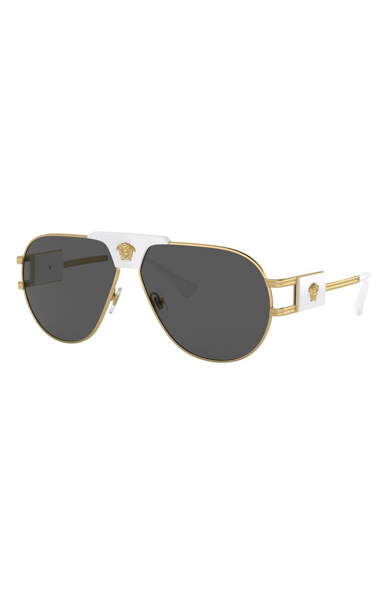 Versace 63mm Oversize Pilot Sunglasses, Alternate, color,