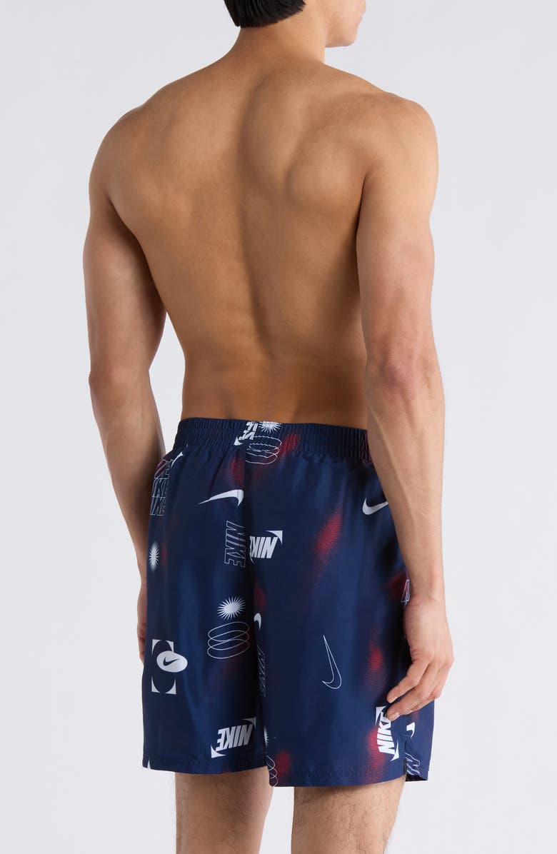 Nike 7-Inch Volley Swim Trunks, Alternate, color, Blue/ Red