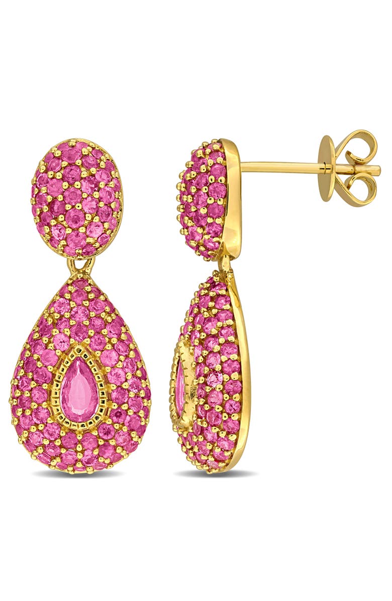 Julianna B. Sapphire Cluster Dangle Earrings 14k, Main, color, 