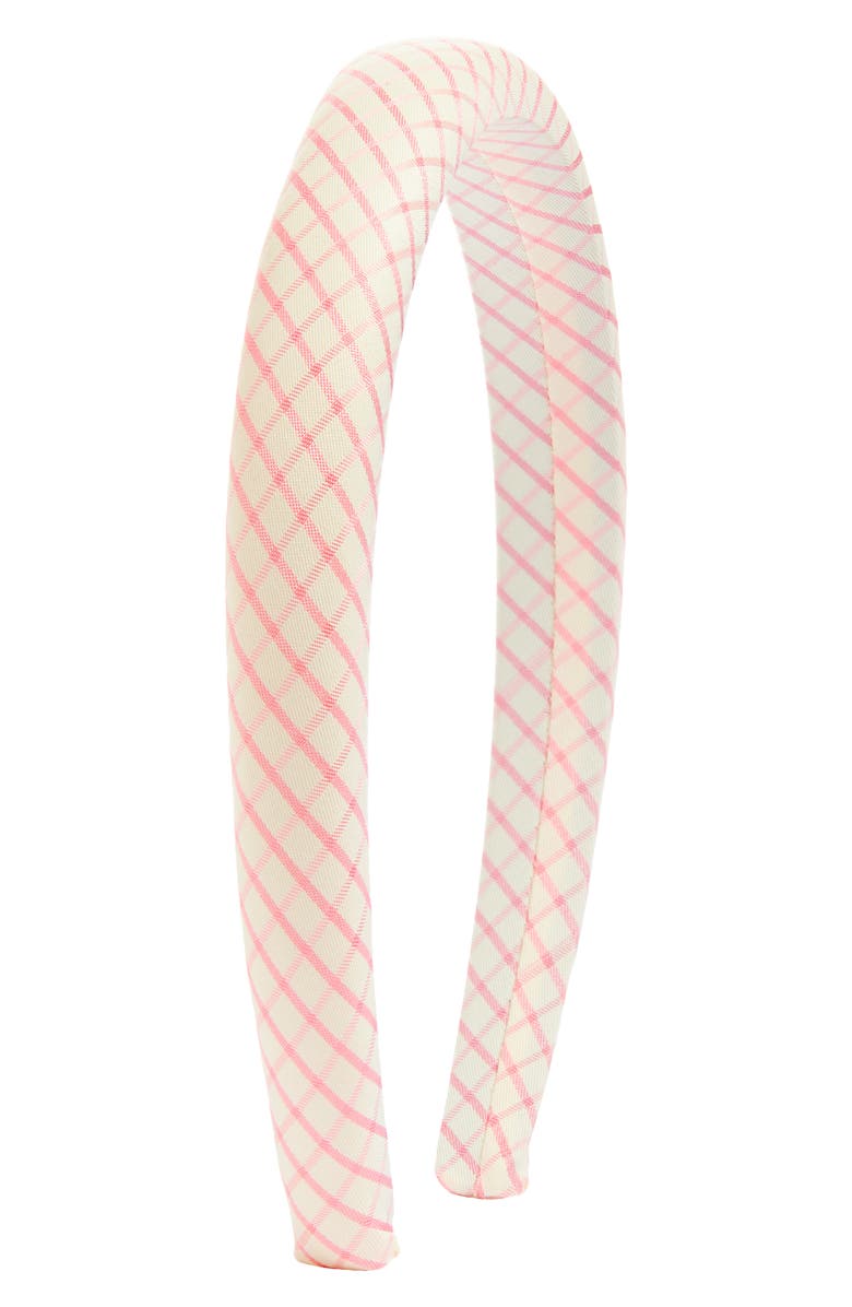 L. Erickson Inglewood Plaid Headband, Main, color, Pink