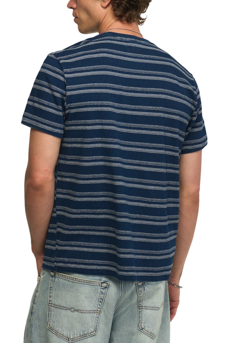 Stripe Cotton T-Shirt, Alternate, color, INDIGO