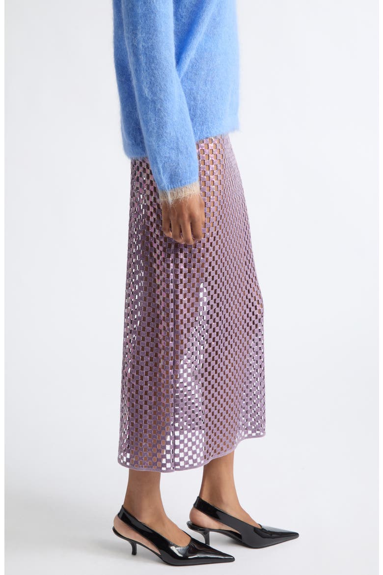 Halene Sequin Openwork Midi Skirt, Alternate, color, RAIN
