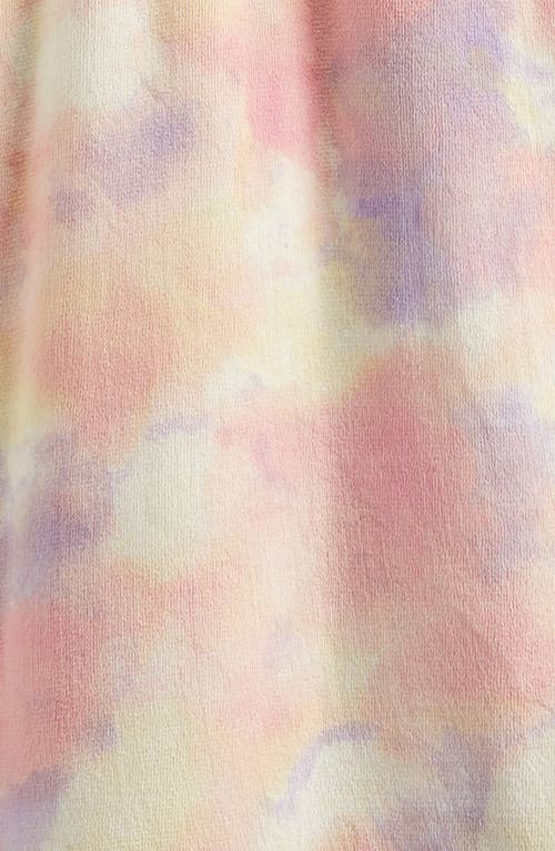 Nordstrom Kids' Print Fleece Hooded Robe In Pink