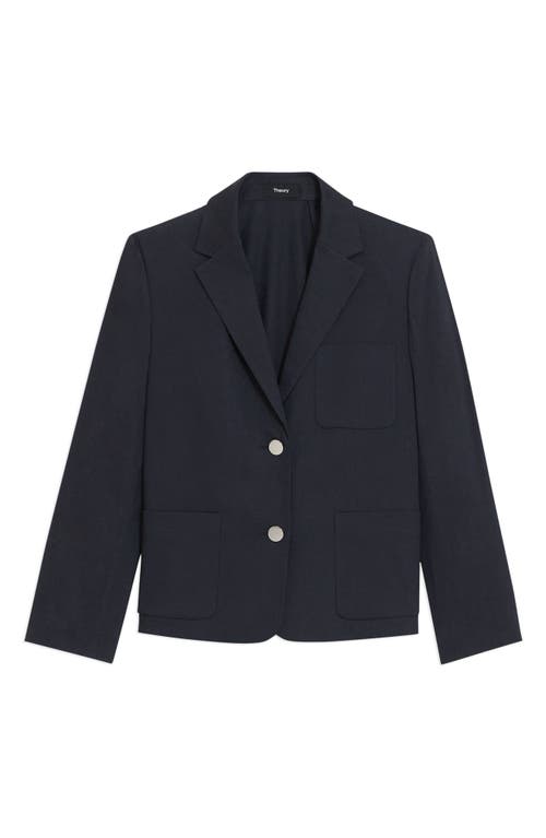 THEORY THEORY GOOD SHRUNKEN LINEN BLEND BLAZER
