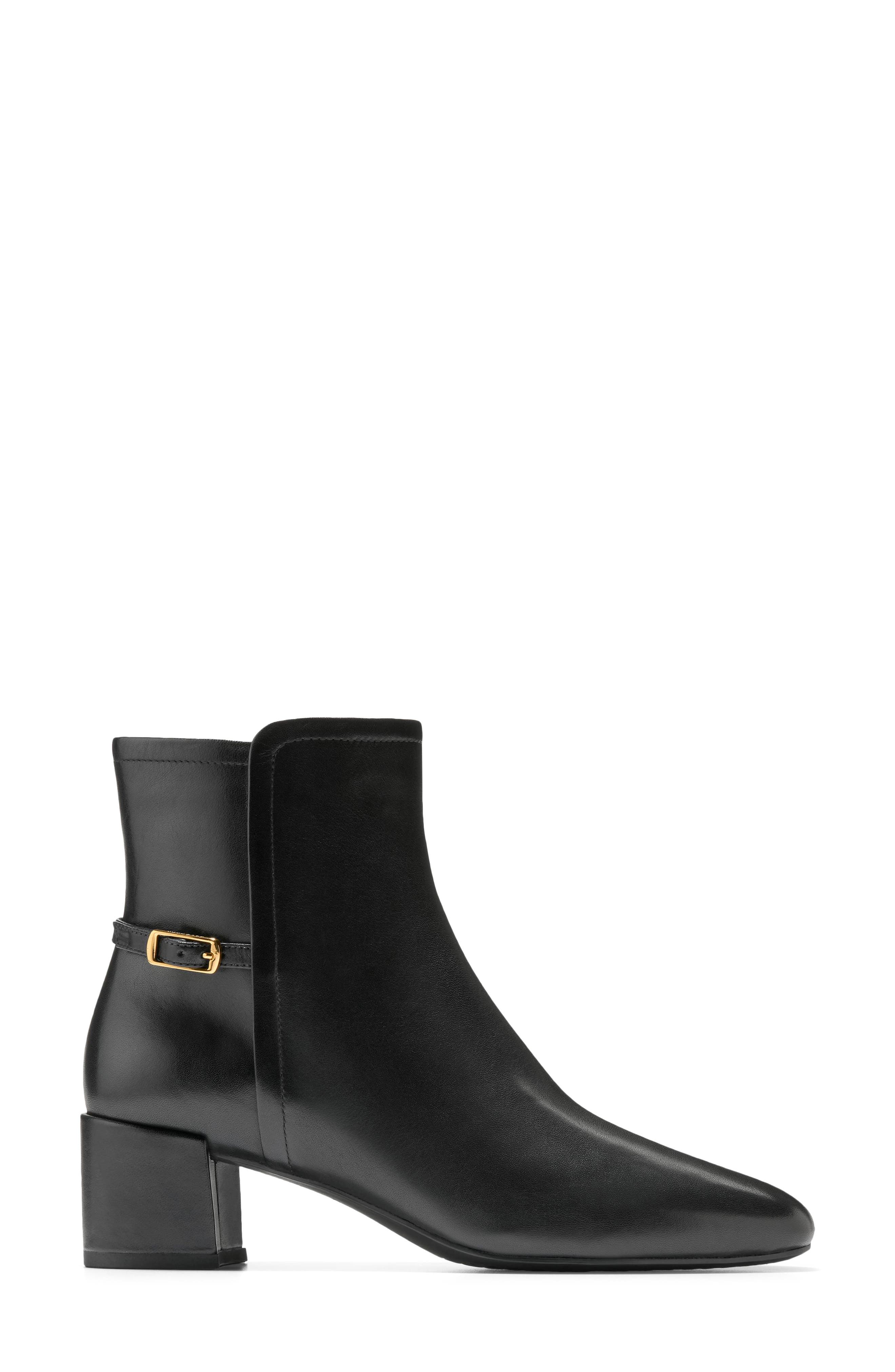 Go-To Suzanne Leather Bootie, Alternate, color, BLACK LTHR